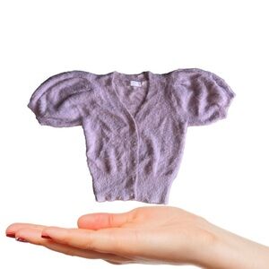 ASTR the label Light Mauve Fluffy buttons Jacket XS nylon and Acrylique